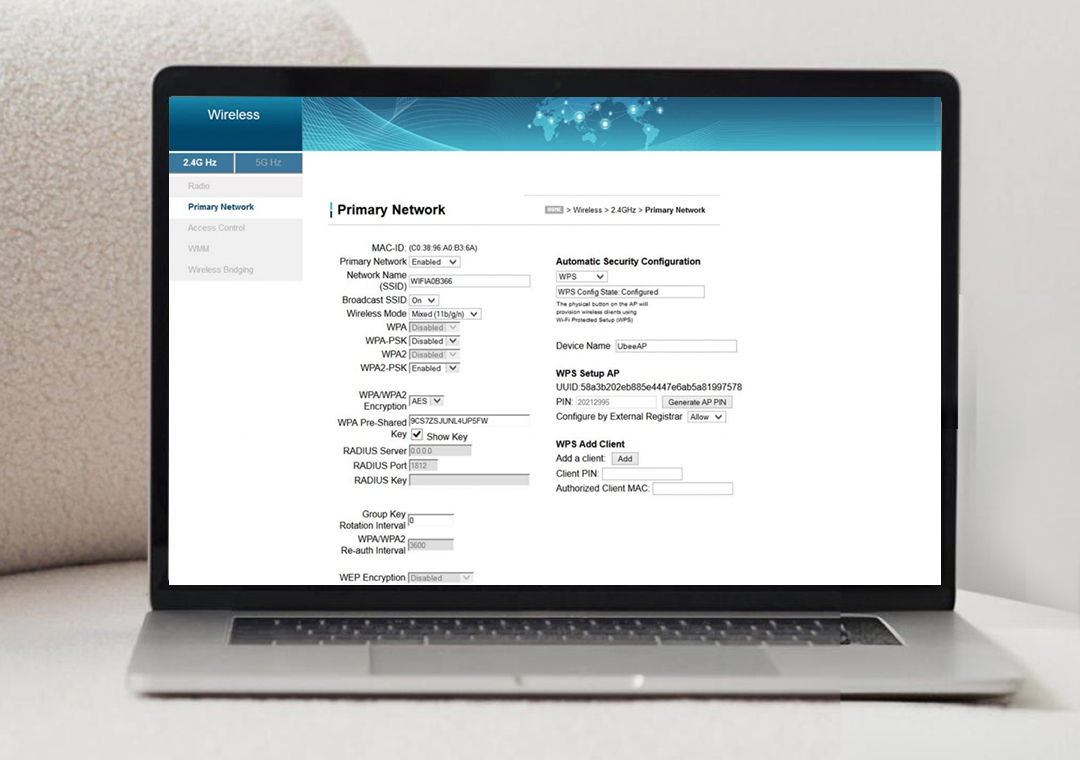 How to change the Network Name and Password of the Ubee router